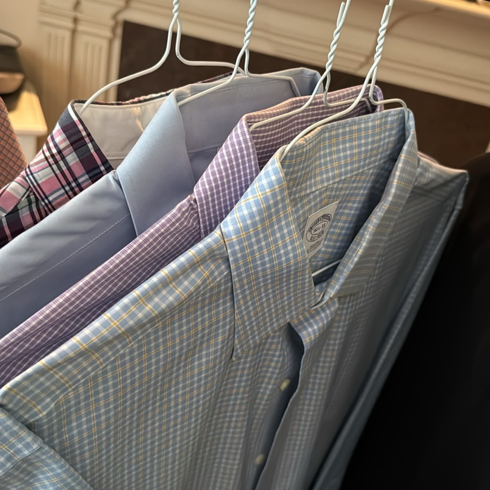 LOT 4x BROOKS BROTHERS long sleeve button down dress shirts, Mens size 16 1/2-33
